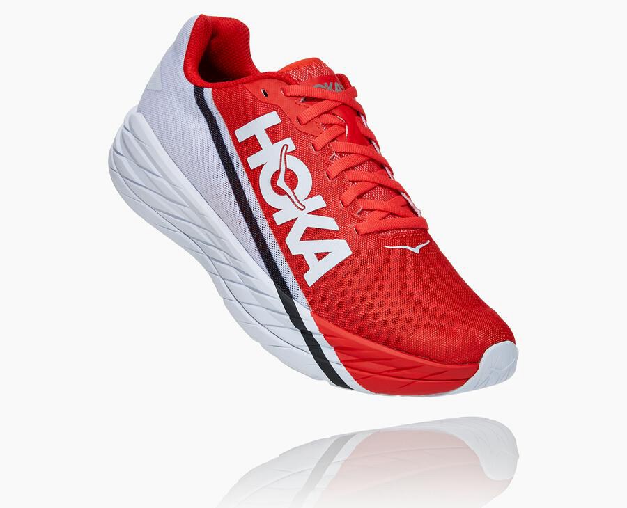 Hoka Australia One One Rocket X - Mens Running Shoes Red/White - KJENC-7613